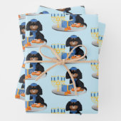 Hanukkah Black und Tan Cavalier King Charles Spani Geschenkpapier Set (Beispiel)