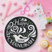 Hanukkah Blackboard Dove Pappteller (Party)