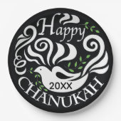 Hanukkah Blackboard Dove Pappteller (Vorderseite)