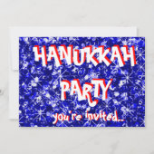 Hanukkah-blaue Party Einladung (Vorderseite)