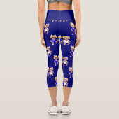 hanukkah blauer Ohrzwilling Capri Leggings (Rückseite)
