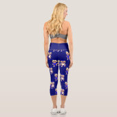 hanukkah blauer Ohrzwilling Capri Leggings (Rückseite)