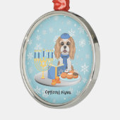 Hanukkah Blenheim Cavalier King Charles Spaniel Wr Ornament Aus Metall (Links)