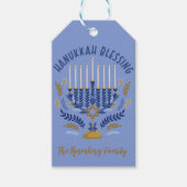 Hanukkah Blessing personalisiert Geschenkanhänger (Vorderseite)
