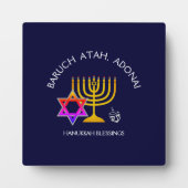 Hanukkah Blessings | BARUCH ATAH ADONAI | Chanukah Fotoplatte (Vorderseite)