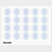 Hanukkah Blessings - Blauer Zickzack Star von Davi Runder Aufkleber (Blatt)