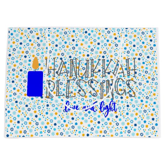 Hanukkah Blessings Große Geschenktüte (Vorderseite)