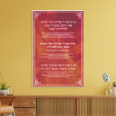 Hanukkah Blessings Hebräisch Englische Kerzenleuch Leinwanddruck (Insitu (Wohnzimmer))