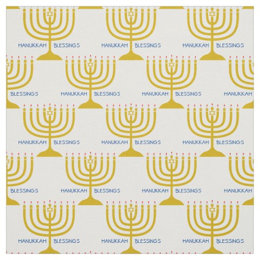 HANUKKAH BLESSINGS | Menorah Anpassbarer Text Stoff (Muster)
