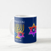 Hanukkah Blessings Monogram Kaffeetasse (Vorderseite Links)
