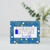 Hanukkah Blessings Postkarte (Stehend Vorderseite)