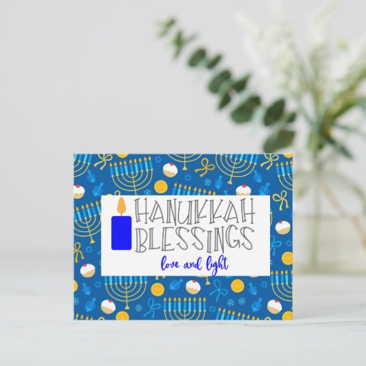 Hanukkah Blessings Postkarte (Stehend Vorderseite)