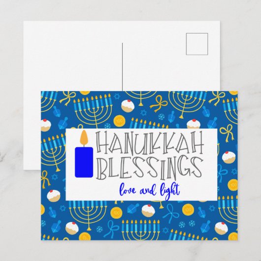Hanukkah Blessings Postkarte (Vorne/Hinten)