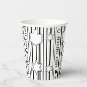 Hanukkah Blk N White Dreidels N Stars 8 oz. Pappbecher (Rechts)