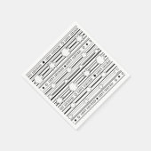 Hanukkah Blk N White Dreidels N Stars Serviette (Ecke)