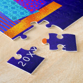 Hanukkah Blue Boho Candle Pattern Peace Liebe Ligh Puzzle (Seite)