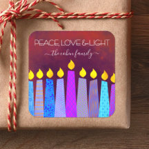 Hanukkah Blue Boho Candles Red Peace Liebe Light