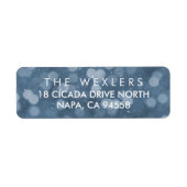 Hanukkah Blue Bokeh Rücksendeadresse (Vorne)