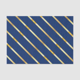 Hanukkah Blue & Golden Diagonal Dicke Streifen Seidenpapier