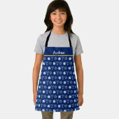 Hanukkah Blue Menorah Dreidel Muster Custom Kids Schürze (Insitu)