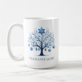 Hanukkah Blue Menorah Tree mit Star von David Kaffeetasse (Links)