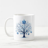 Hanukkah Blue Menorah Tree Star von David Kaffeetasse (Links)