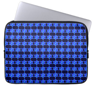 Hanukkah Blue Paint Spritzer Jüdische Stars Laptopschutzhülle