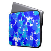 Hanukkah Blue Paint Spritzer Laptopschutzhülle (Vorderseite Links)