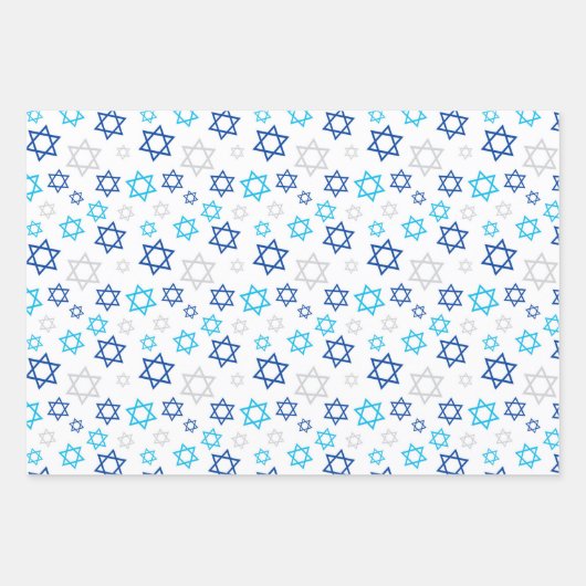 Hanukkah Blue Silver Geschenkpapier Set (Vorderseite 3)