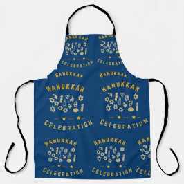 Hanukkah Blue Small Medium Gross Ganzjährig Schürz Schürze