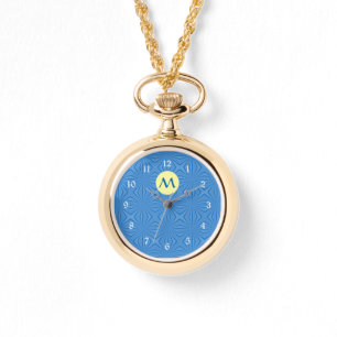 Hanukkah Blue Squiggly Squares Armbanduhr