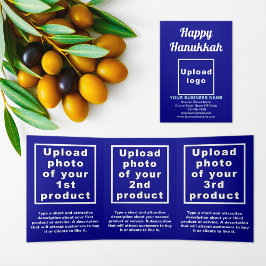 Hanukkah Blue Trifold Card Dreifach Gefaltete Karte