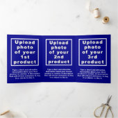 Hanukkah Blue Trifold Card Dreifach Gefaltete Karte (Innenseite)