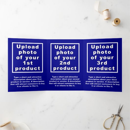 Hanukkah Blue Trifold Card Dreifach Gefaltete Karte (Innenseite)