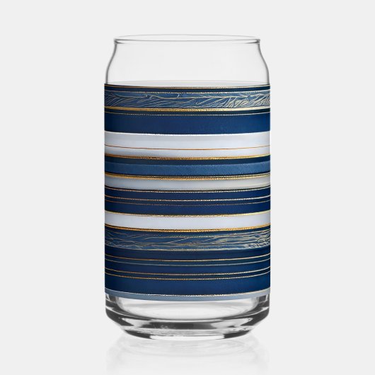 Hanukkah Blues Stripes Blue White Dosenglas (Vorderseite)