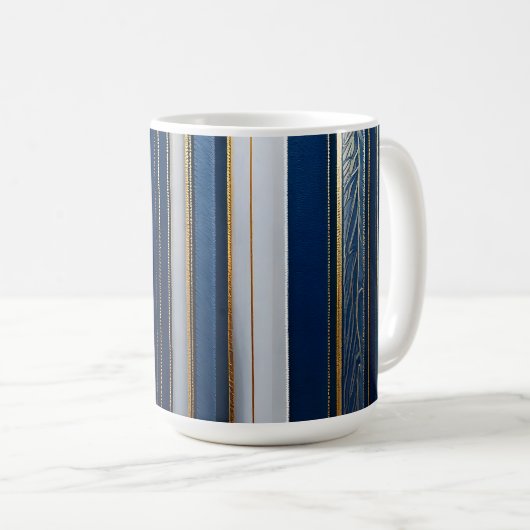 Hanukkah Blues Stripes Blue White Kaffeetasse (VorderseiteRechts)