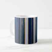 Hanukkah Blues Stripes Blue White Kaffeetasse (Vorderseite Links)