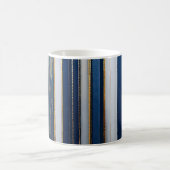 Hanukkah Blues Stripes Blue White Kaffeetasse (Mittel)