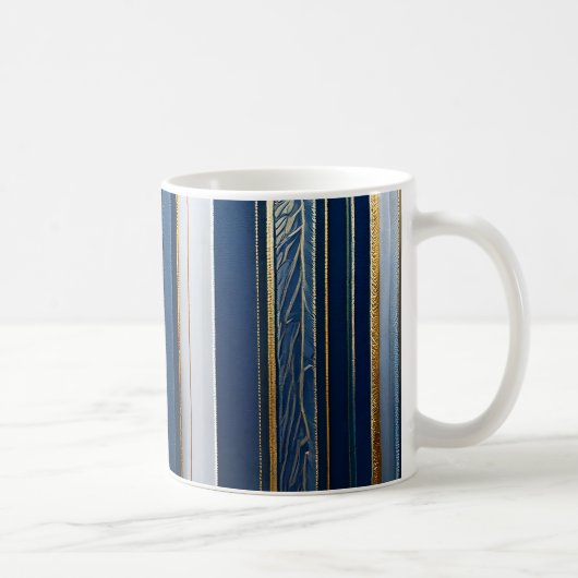 Hanukkah Blues Stripes Blue White Kaffeetasse (Rechts)