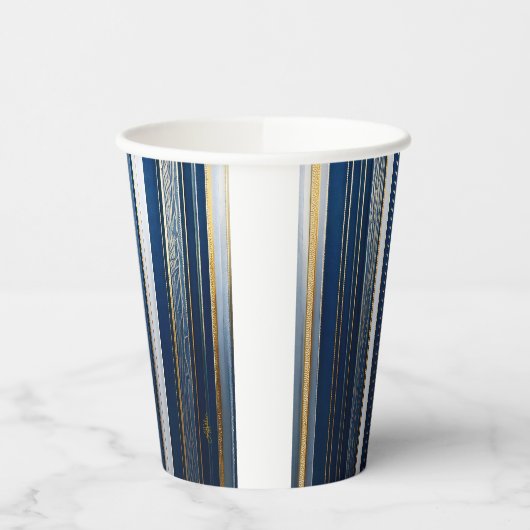 Hanukkah Blues Stripes Blue White Pappbecher (Links)
