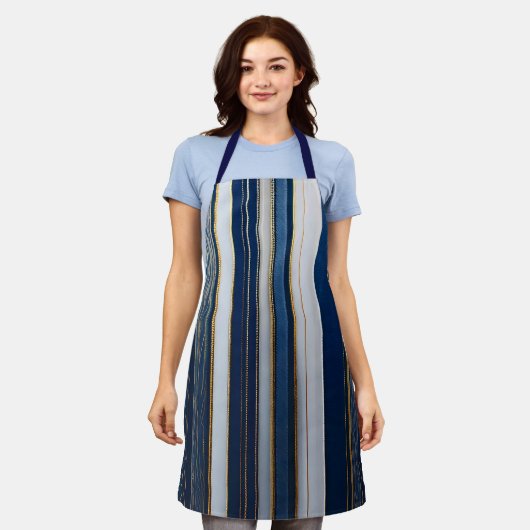 Hanukkah Blues Stripes Blue White Schürze (Getragen)