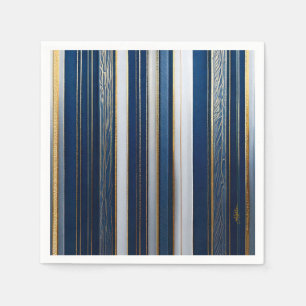 Hanukkah Blues Stripes Blue White Serviette