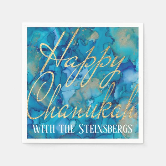 Hanukkah Blues und Golds Serviette (Vorderseite)