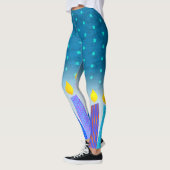 Hanukkah Boho Candles Turquoise Star von David Aqu Leggings (Links)