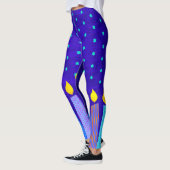 Hanukkah Boho Candles Turquoise Star von David Blu Leggings (Links)