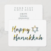 Hanukkah Bokeh Einladung (Vorne/Hinten)