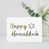 Hanukkah Bokeh Einladung (Stehend Vorderseite)