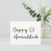 Hanukkah Bokeh Feiertagspostkarte (Stehend Vorderseite)