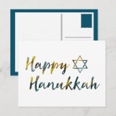 Hanukkah Bokeh Feiertagspostkarte (Vorne/Hinten)