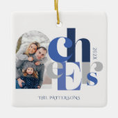 Hanukkah Bold Foto Blue Keramikornament (Vorderseite)